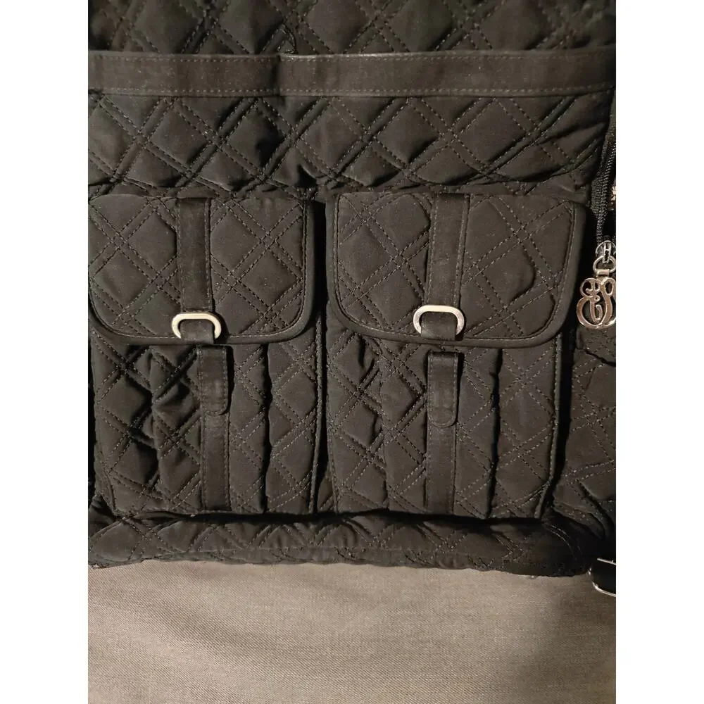 Vera Bradley Campus Backpack Purse Black Quilt Microfiber Utility Academia Boho